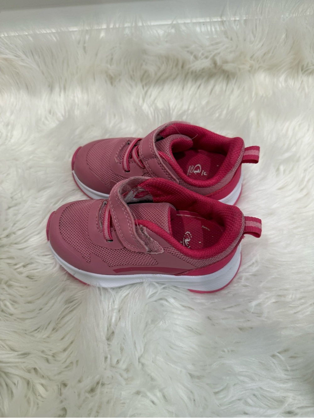 Girls' Pink Velcro & Lace Casual Sneakers